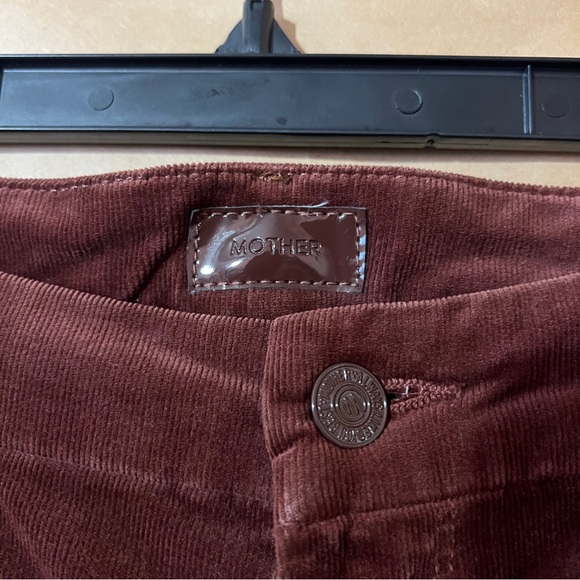 Mother | The Patch Pocket Roller Skimp Wide Leg Corduroy Rum Russian Size 31 - Picture 3 of 14